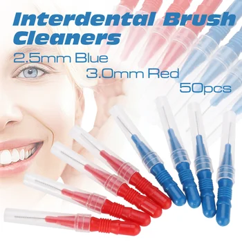

50pcs Dental Orthodontic Oral Care Interdental Brush Toothpick Between Teeth Brush Kit