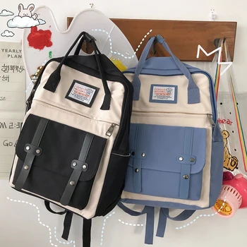 

NEW Real Photo Schoolbag Korean Female Backpack High School Students Junior High School Students Joker 2020 New Backpack