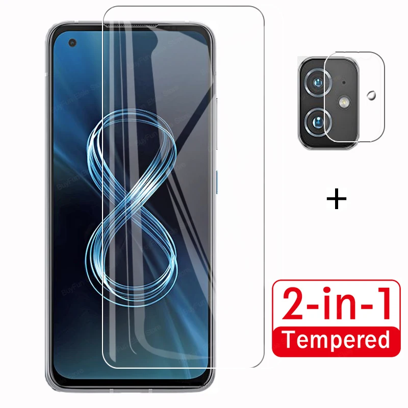2 в 1 Защитное стекло для экрана Asus Zenfone 8 закаленное защитное объектива камеры