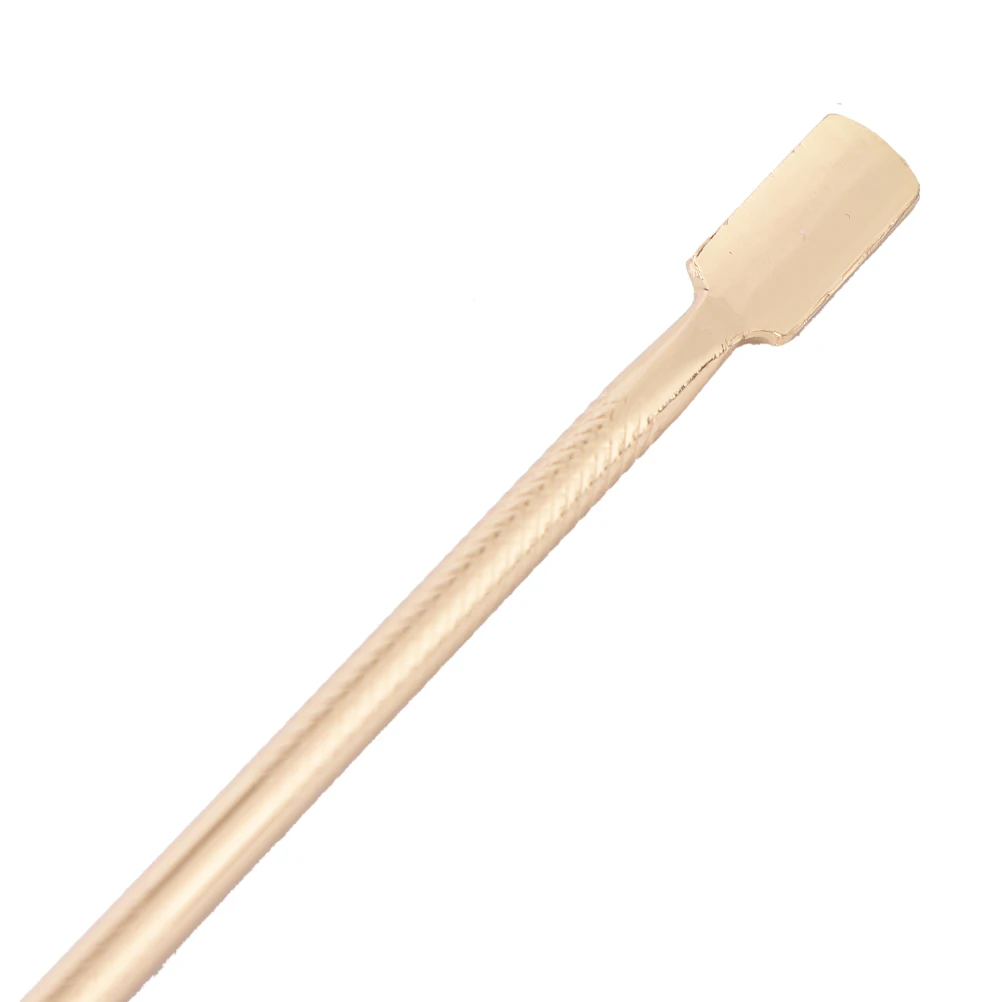 1pc Nail Art Tools Dual-end Pusher Stainless Steel Gold Color Cuticle Pusher Trimmer Remover Pedicure Convenient Tools