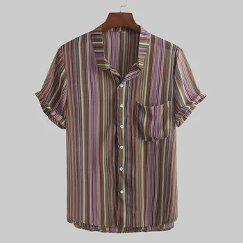 

The most handsome shirt! Men's Summer Fashion Casual Lapel Print Short Sleeve Shirt Top Blouse рубашка Purchasing 2020 shirt