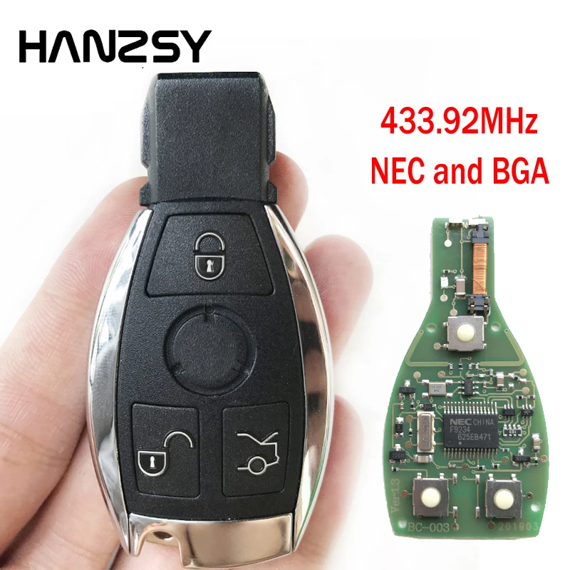 3 buttons 433.92MHz/315MHz Smart key For mercedes Benz 2000+ Support NEC and BGA Complete Remote Control key Uncut Auto Key okey smart control car key remote for mercedes benz year 2000 c e s class supports original nec bga 315 433mhz 2 3 4 buttons