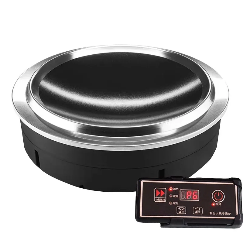 3000W Big Power Commercial Induction Cooker Circular Concave Embedded Hotpot Cooker Timing Round Electromagnetic Oven