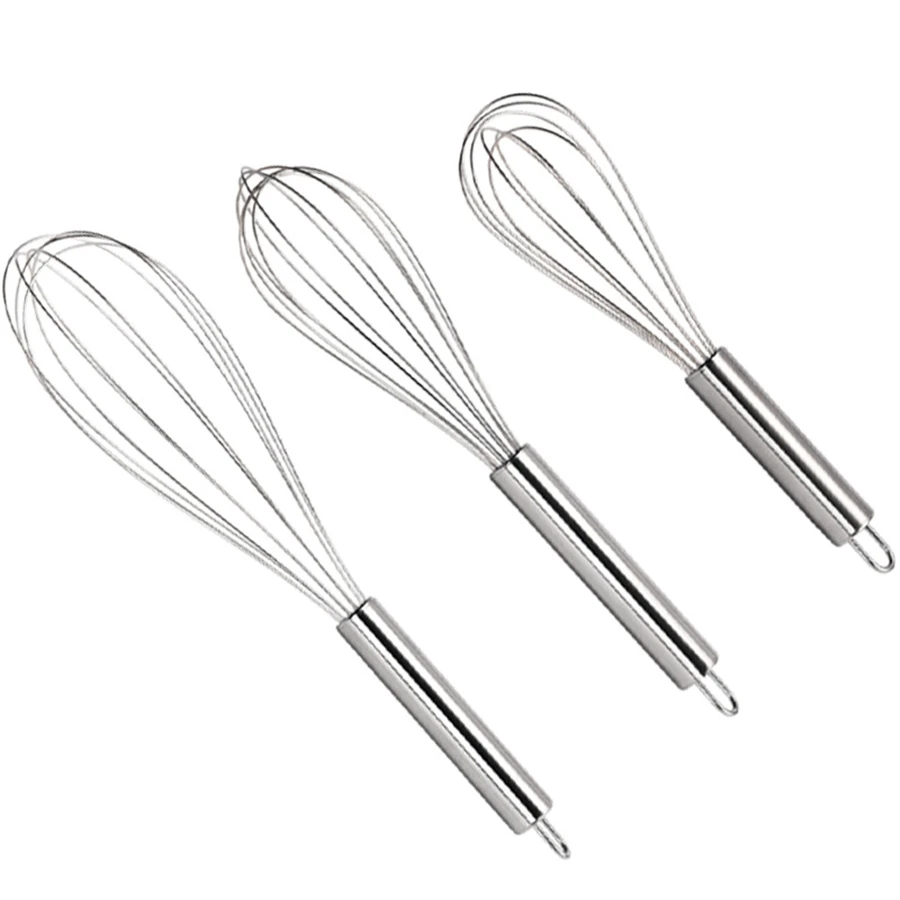 Mollikar Stainless Steel Whisks Wire Whisk with Wooden Handle for