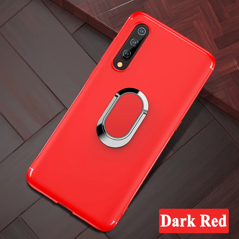 Силиконовый чехол Tsimak для Xiaomi mi 9 SE mi 8 mi 6 Red mi Note 7 Pro GO Cover 360 Автомобильный держатель с кольцом на палец противоударный чехол для задней панели телефона - Цвет: Red