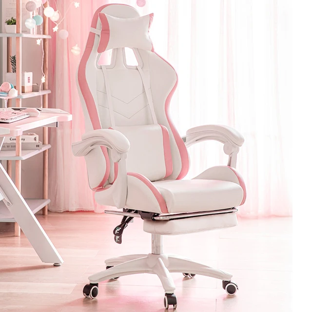 WCG Cute pink gaming chair girl computer chairs home fashion comfortable anchor live chair Internet cafe gamer chair 2
