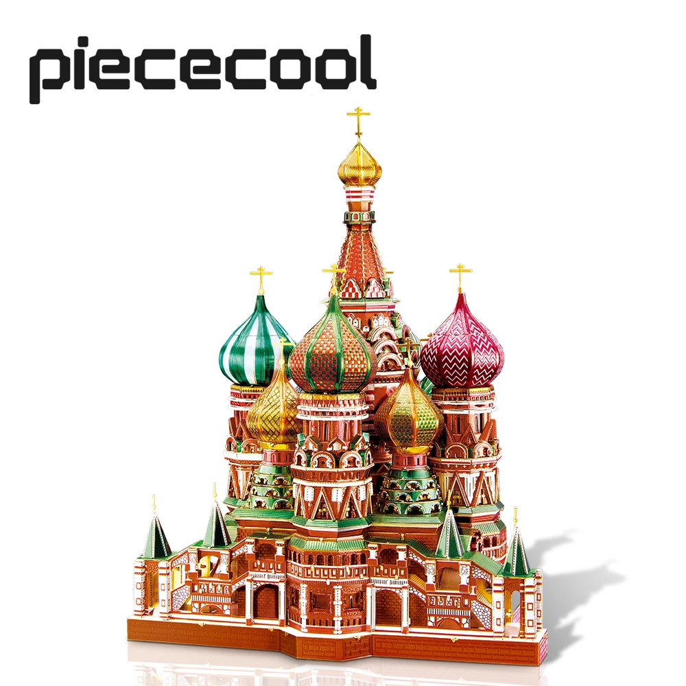 Piececool 3D Metal Puzzle Model Building Kits-Saint Basil's Cathedral Jigsaw Toy ,Christmas Birthday Gifts for Adults saint peter and paul cathedral and the grand ducal burial chapel