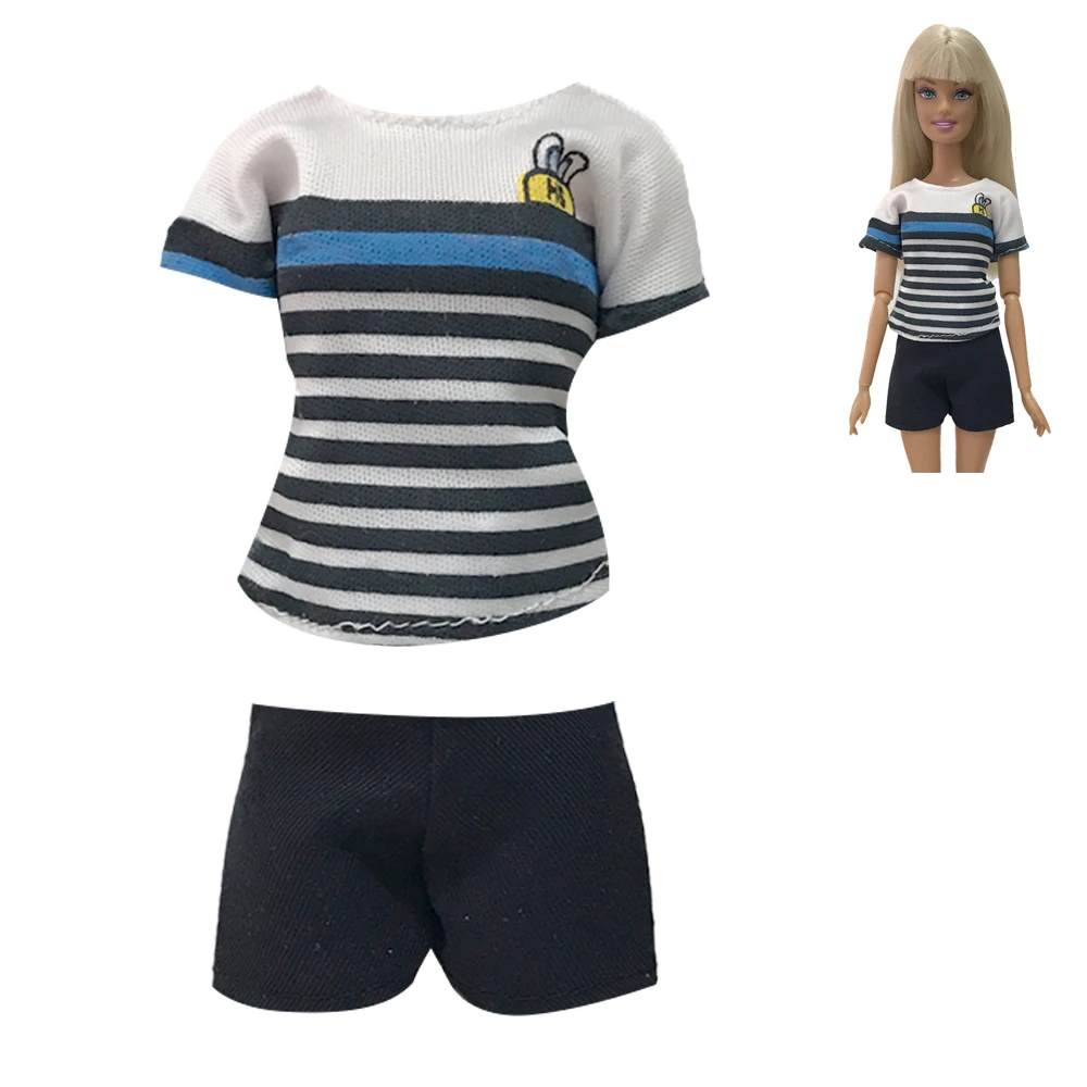 NK новая кукольная одежда модное платье Повседневная футболка+ брюки вечерние платья для куклы Барби аксессуары 255A 9X