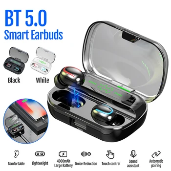 

Wireless Earphones Waterproof IPX7 Bluetooth 5.0 TWS Earbuds with LED Battery Display Headset Noise Canceling Stereo Earbuds