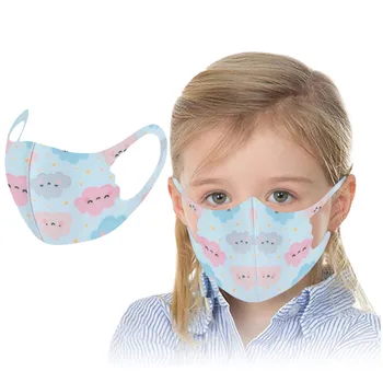 

1/2/10pc Face Mask Children Reusable Comfortable Washable And Reusable Christmas Cartoon Print Cotton Face Facemasks Mouth Mask