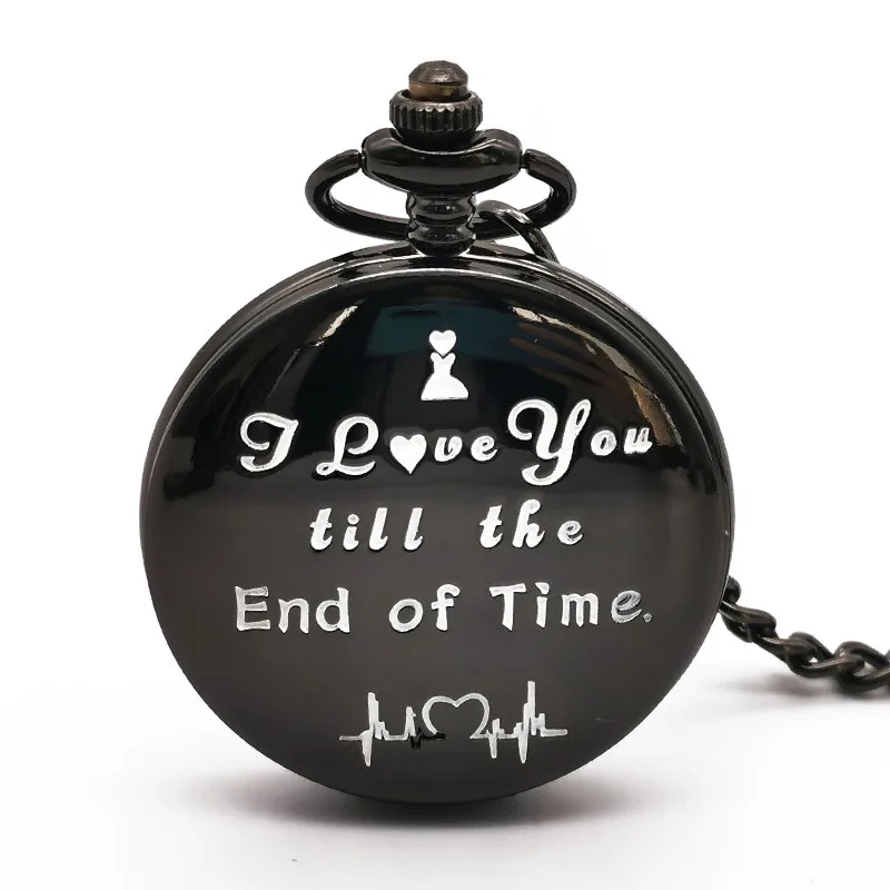 

Unique Quartz Pocket Watch Women Men Romantic Creativity Text I Love You Best Gifts For Girlfriend Wife Husband