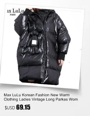 Max LuLu/Корейская мода, женские повседневные свободные длинные парки, Женская винтажная зимняя куртка, стеганые пальто с капюшоном, негабаритная теплая уличная одежда