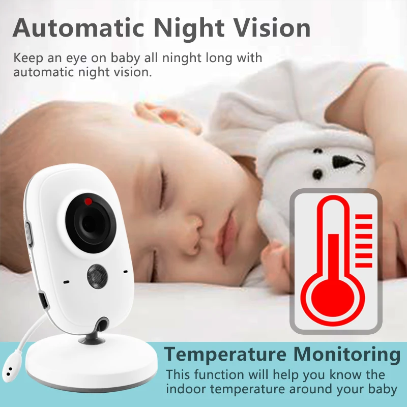 VB603 Wireless Video Color Baby Monitor with 3.2Inches LCD 2 Way Audio Talk Night Vision Surveillan