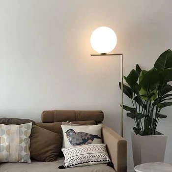 

American E27 Home Decorative Floor Lamp Living Room Bedroom Study High Quality Glass Ball Creative Lobby LED Luminaire Lights