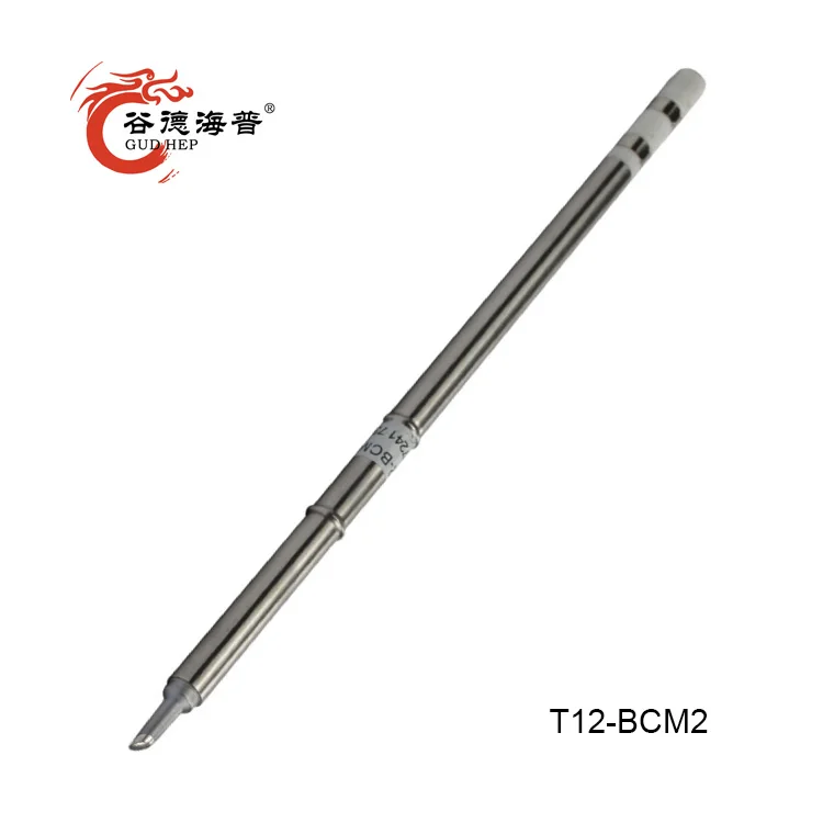 Gudhep T12-BCM2/3 Soldering Iron Tip Bevel with Indent/Horseshoe-Shaped BCM2/3 Tip with Groove/Shape 2/3BCM afbeelding