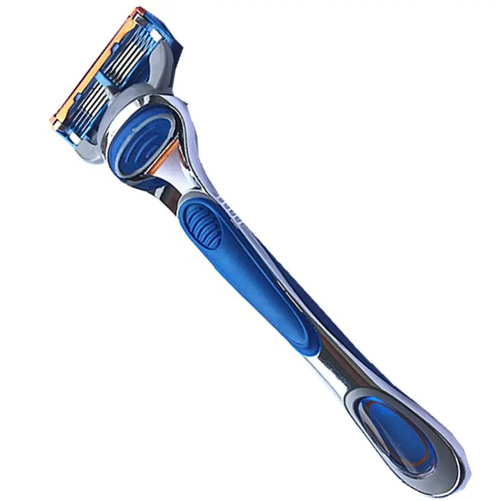 Men's Manual Razor 5-layer Shaving Razor Handle Blue Men's Beard Knife Razor Tool Shaving Beauty Salon Supplies