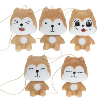 

5 Pcs Garden Decoration Christmas Ornament Lovely Decorative Clay Pudding Bear Ornaments Hanging Statues For Patio