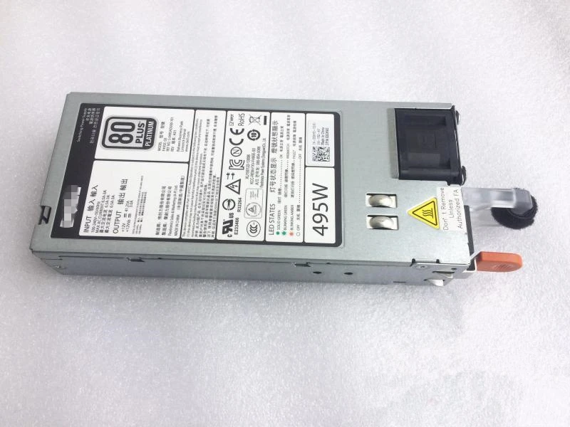 Блок питания для ноутбука Dell R720 730 620 520 T620 720 495W Питание D495E-S0 DPS-495AB в E495E-S1 N24MJ 3GHW3 33MD5 F495E-S0 9338D
