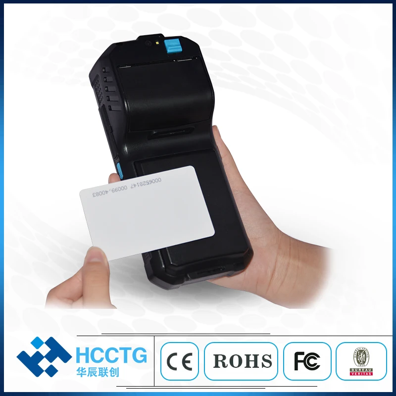 Портативный сканер штрих кодов NFC 4G WiFi Bluetooth Android 2D с 58 мм термопринтером