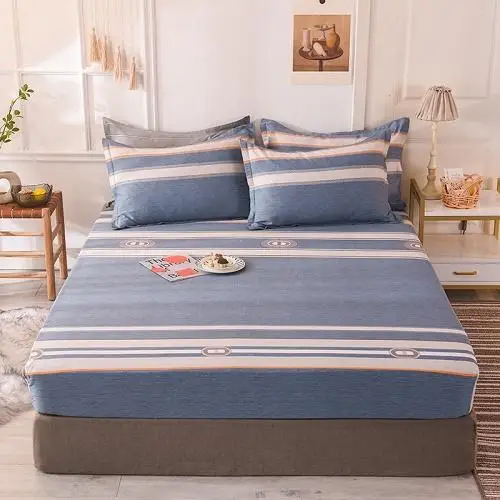 53 New Product 1pcs Cotton Printing bed mattress set with four corners and elastic band sheets - Цвет: ainuoer