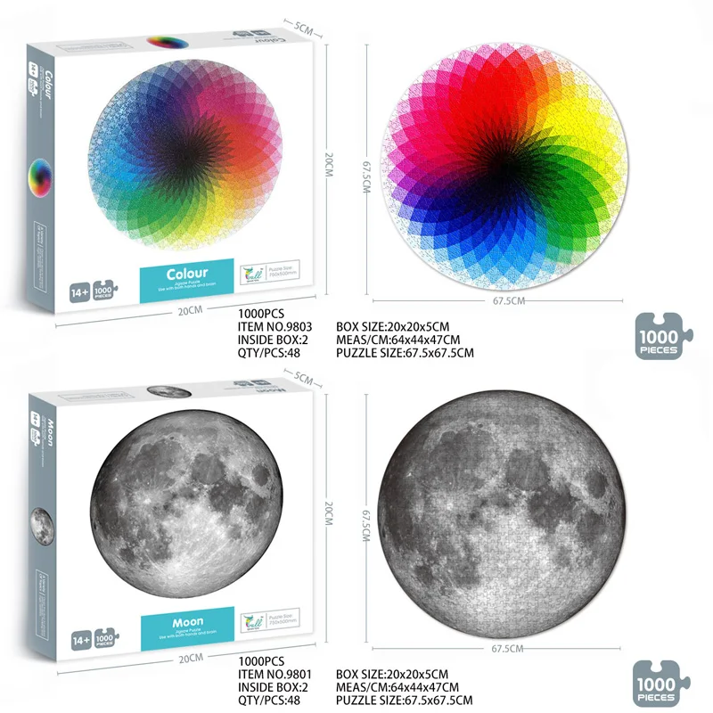 

Puzzle 1000 Pieces Geometric Rainbow Early Education Toy Adult Children Family Game Toy DIY Reduce Stress Jigsaw Puzzle Paper