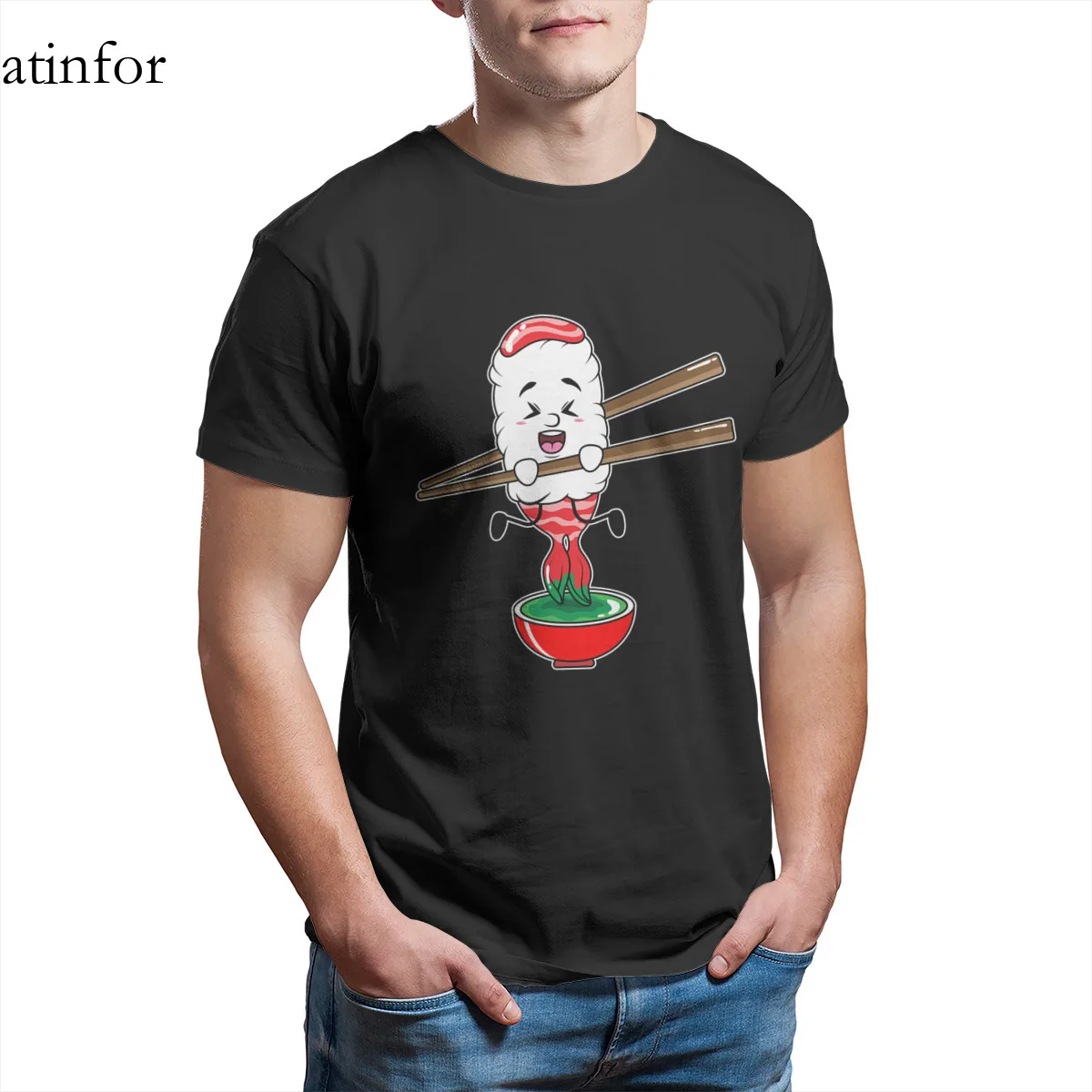 Tuna Sushi Sashimi Maguro Wasabi Japanese Gift T-Shirt Custom Wholesale Clothes Graphic Cosplay Retro Tees 21975 | Мужская одежда