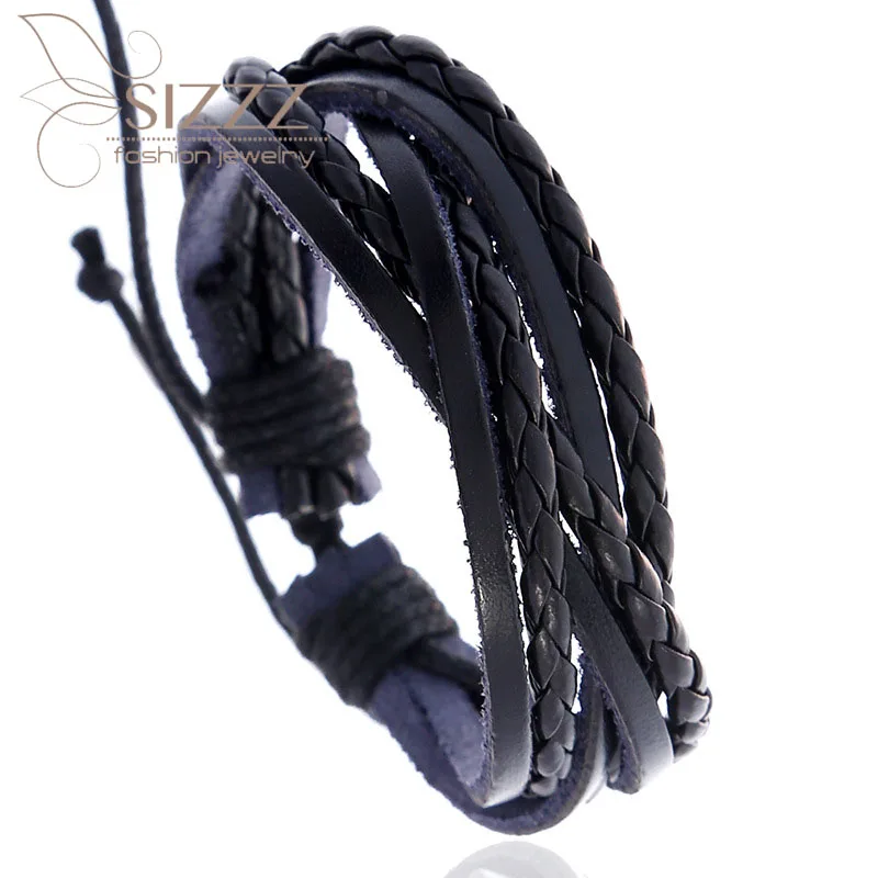 

2019 New jewelry factory direct retro leather simple weaving bracelet&bangles for women/men