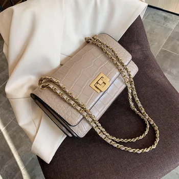 

Niche bag female 2020 new fashion wild high-grade texture luxury women's shoulder messenger bag simple chain small square bag