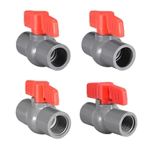 Uxcell ПВХ шаровой клапан поставка трубы ручка красный серый