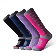 Зимние Лыжные носки, утолщенные шерстяные теплые лыжные носки для мужчин и женщин, уличная одежда, нижнее полотенце, теплые длинные носки для сноубординга, европейские размеры 35-43