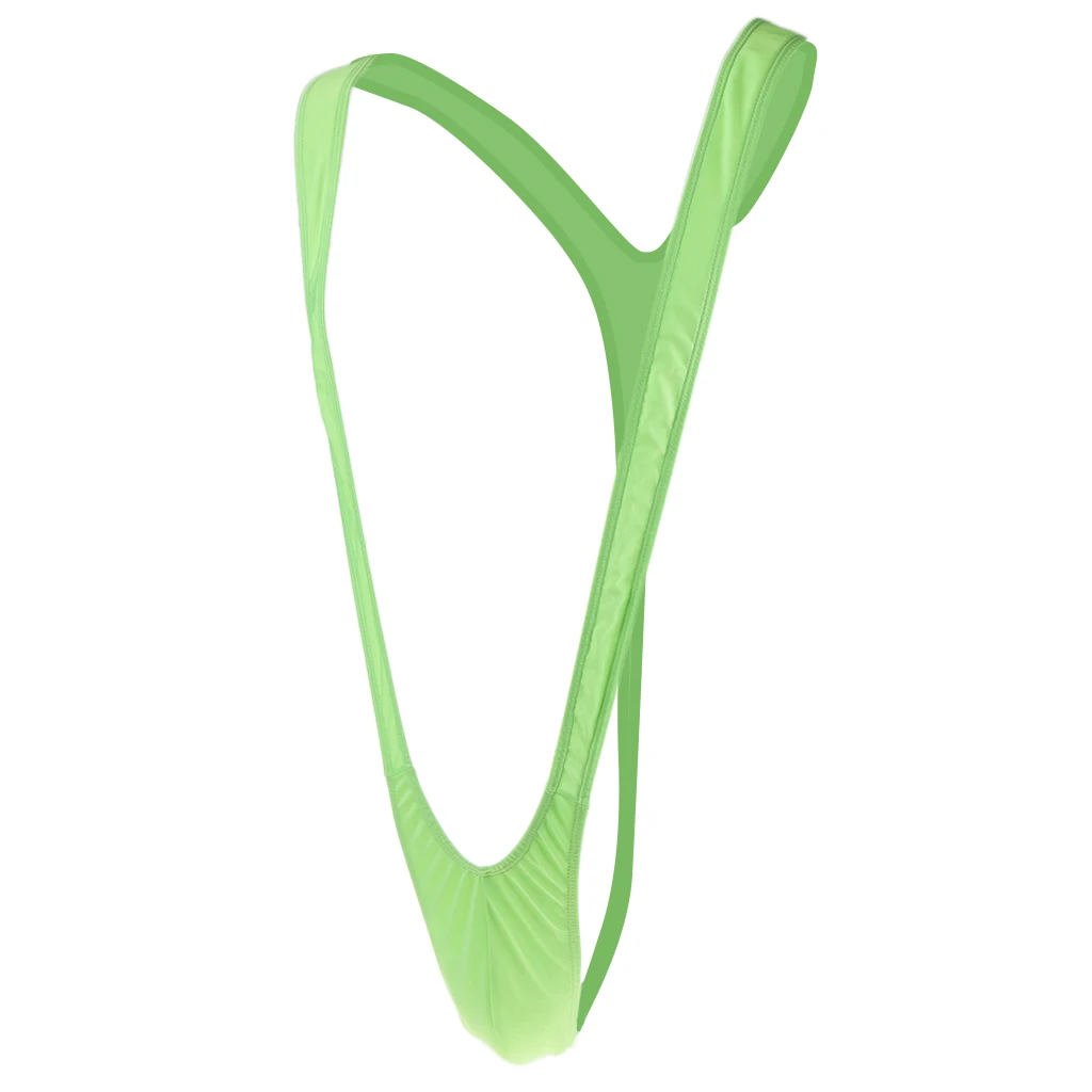 Men Sexy Fluorescent Green Mankini Thong Underwear Swimwear Borat Bikini