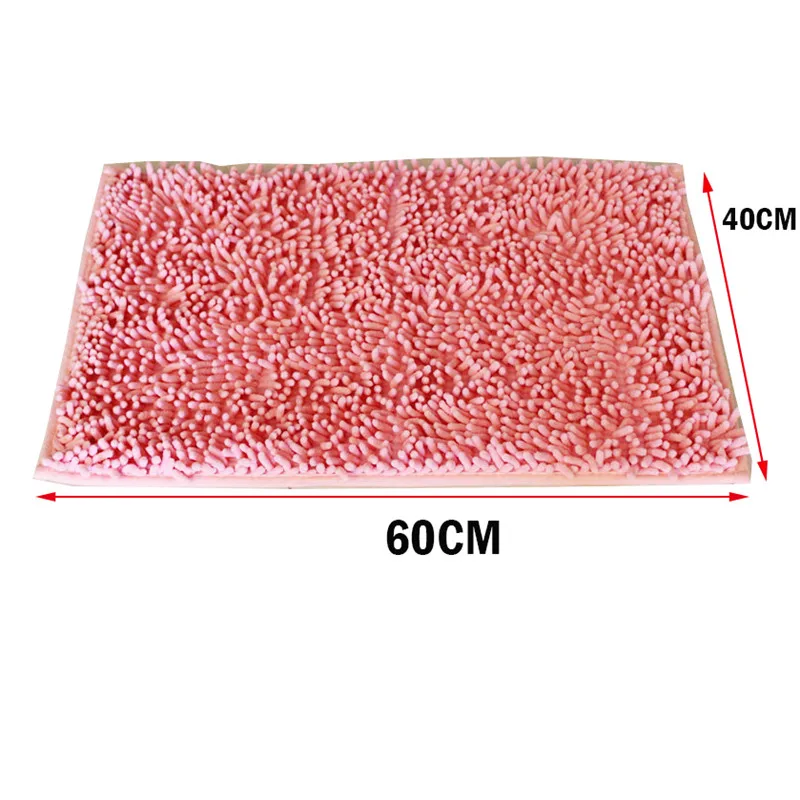Высокое качество зеленый толстый синель спальня кухня гостиная ковер дверь ванной нескользящий коврик Бесплатный чайник - Цвет: Pink