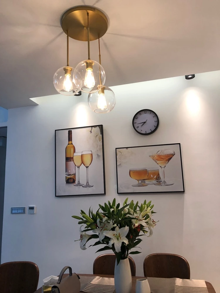 Потолочный стеклянный шар на подвеске подвесные светильники прикроватные подвесные светильники подвесное Освещение Современная кухня Остров Лофт стеклянные лампы