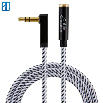 

3.5mm Headphone Male to Female Extension Stereo Audio Extension Cable Adapter, 90 Degree Right Angle Aux Cable 1.5/3/6/10/15ft