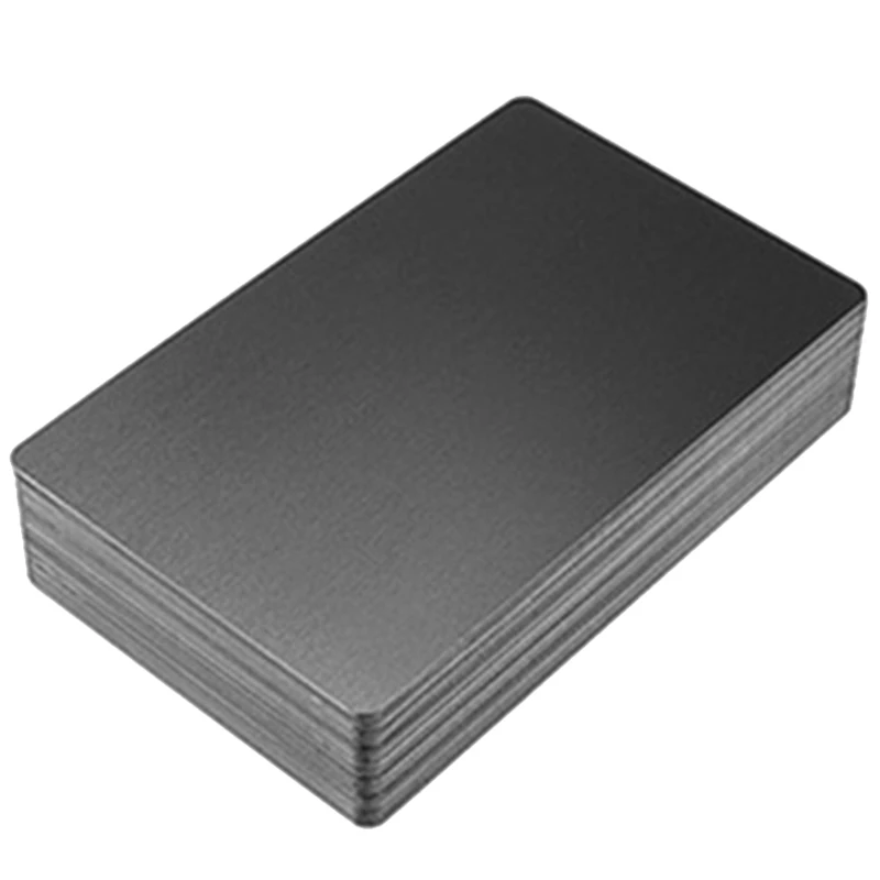 100 шт Черная Алюминиевая карта из сплава гравировка по металлу бизнес-доступ визитная карточка пустая 0,22 мм толщина