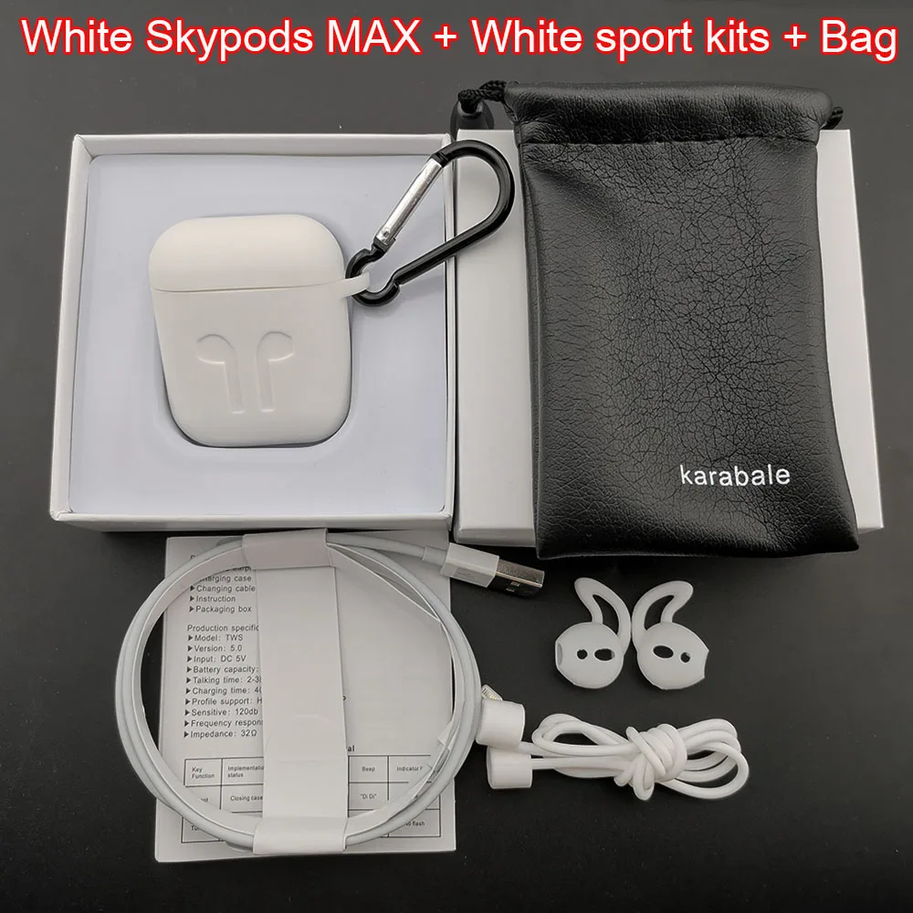 Gps SkyPods MAX Tws Arie 2, Bluetooth наушники, регулировка громкости, 8D, супер бас, беспроводные наушники 1536D PK i90000 Pro MAX TWS - Цвет: Skypods Max WTcase