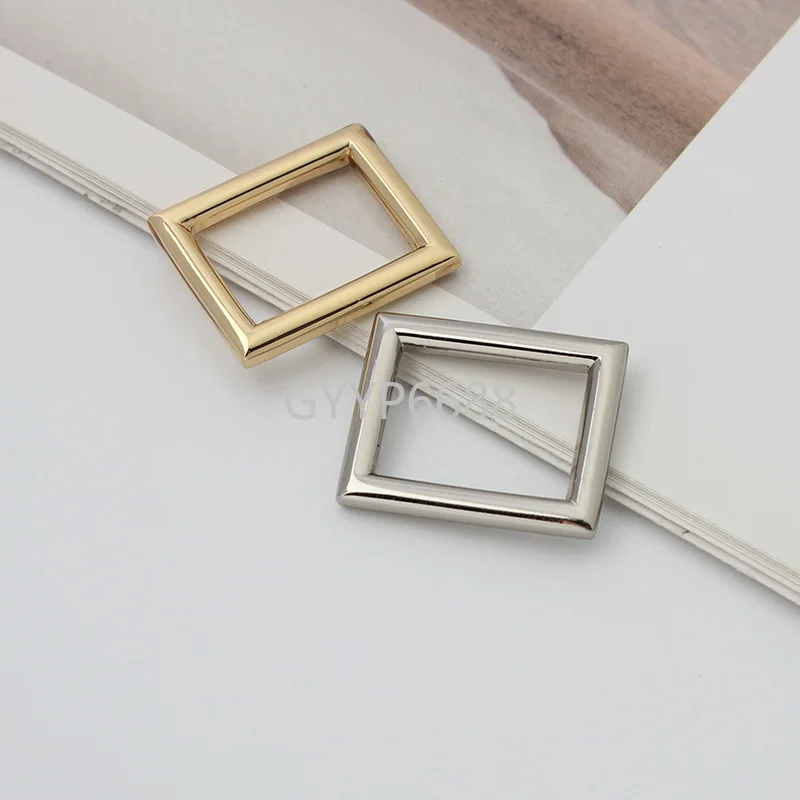 10-30-100pcs 3 colors 3.0mm wire 5/8'' polished alloy square buckle for lady bag handbag strap connector buckle purse hardware