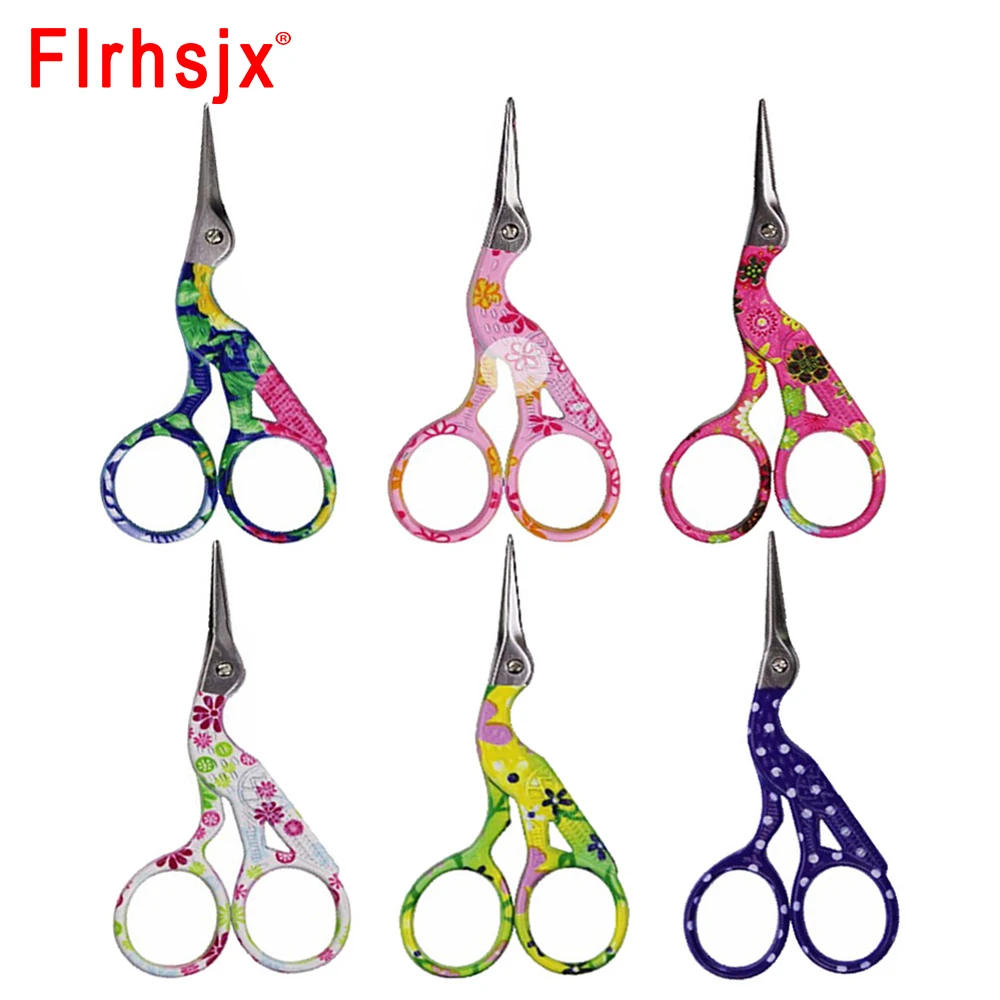 

3.7 Inch Antique Scissors Crane-shape Sewing Scissors Stainless Steel Sharp Embroidery Scissors for Cutting DIY Sewing Supplies
