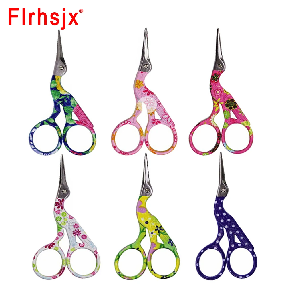 4 Pieces Stork Bird Scissors Embroidery Scissors 3.7 inch Stainless Steel Tip Classic Stork Scissors Sewing Dressmaker Scissors Shears for Sewing