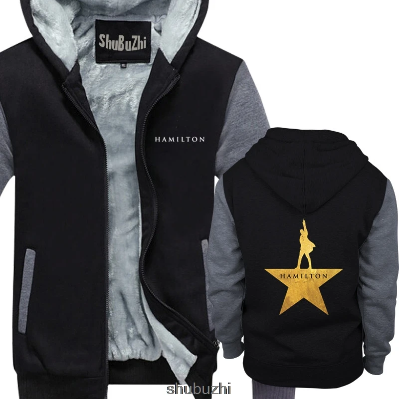 

hamilton winter thick hoody-Men American Musical Broadway Gold Star Cotton high quality men printing thick hoody sbz3227