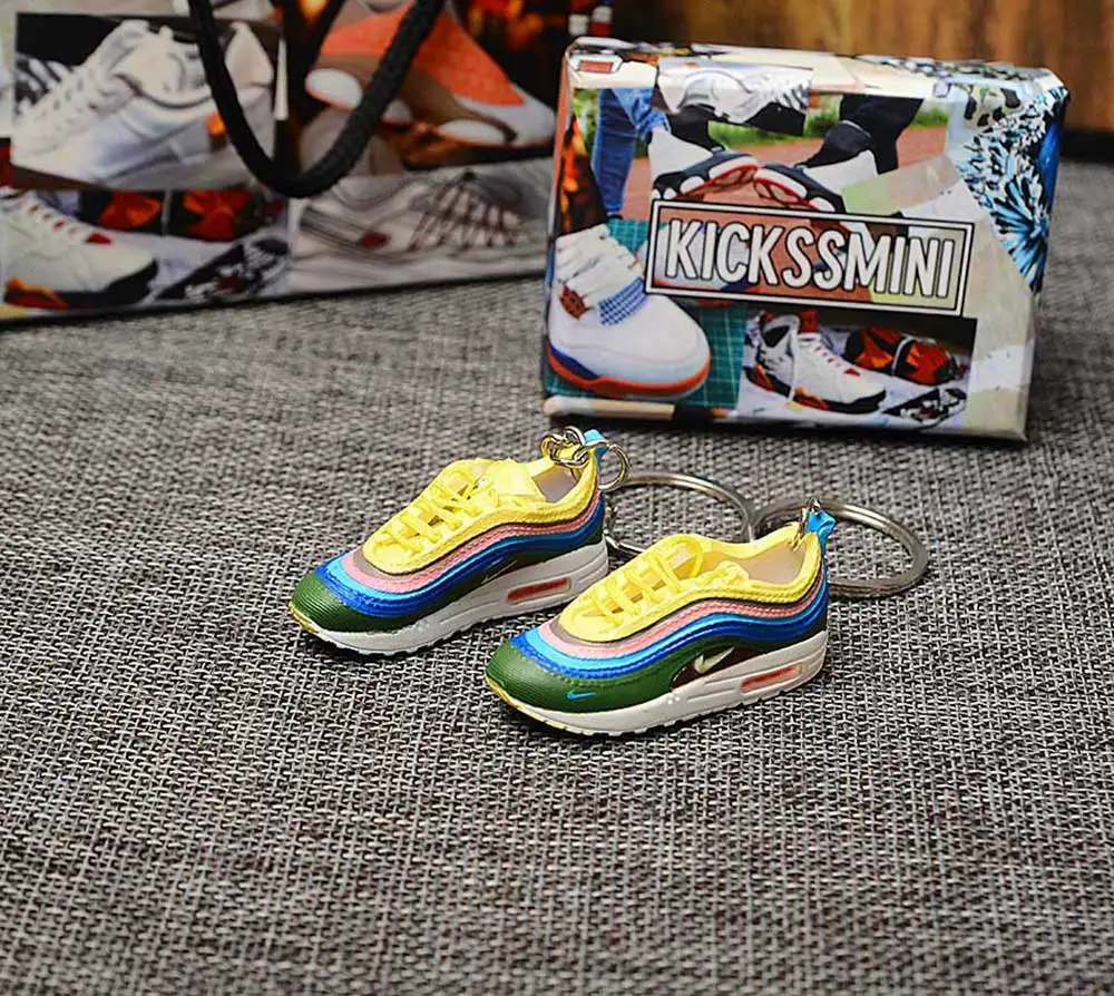 

Dropshipping Personality Generation AIR JORDAN 1 SEAN WOTHERSPOON TO HOME 3D Sneaker Model Bag Pendant Couple Keychain