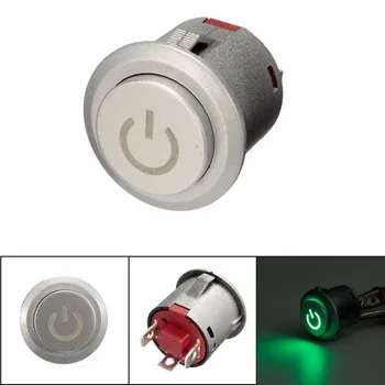 

12V 10A 22mm LED Auto-lock Power Push Button Switch ON/Off 3 Colors