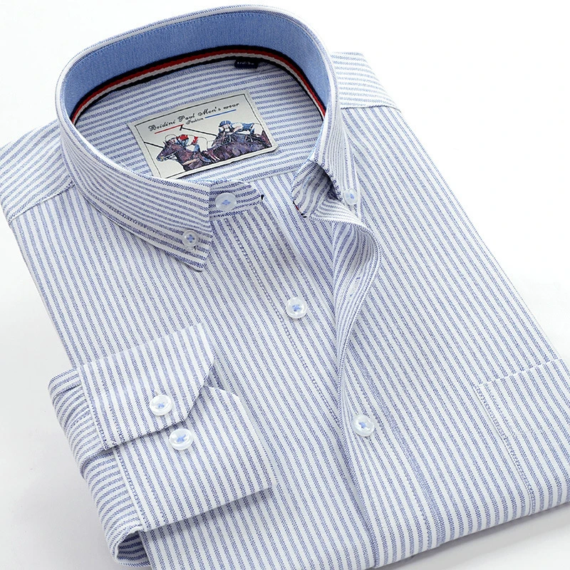 Loose Shirt Big-Size Business Long-Sleeve Elegant 7XL Striped Mens Casual 8XL Classic