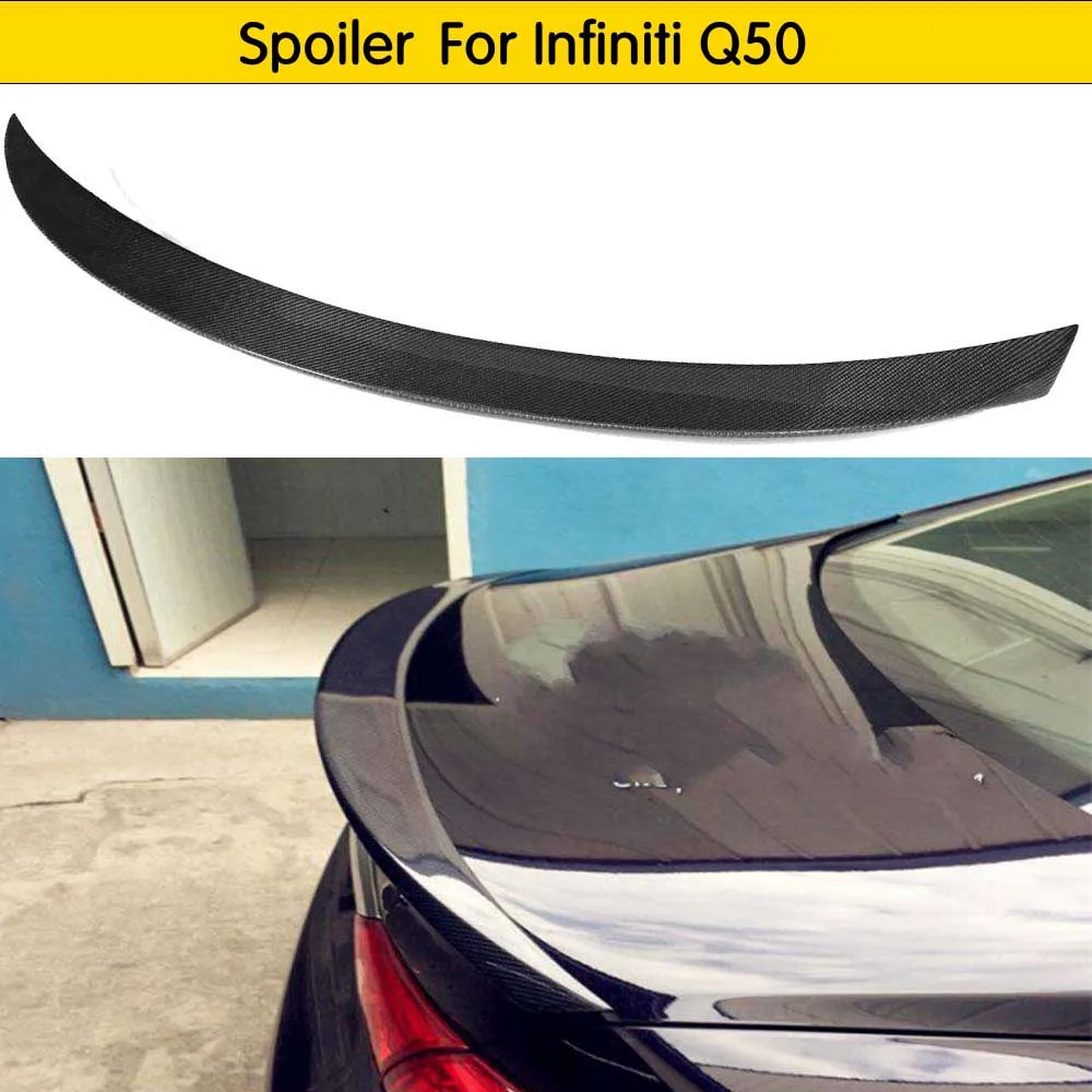 

Spoiler For Infiniti Q50 Spoiler Carbon Styling 2014-2019 Carbon Fiber Rear Trunk Wing Spoiler Lid Q50 spoiler