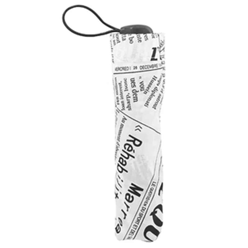 British Wind Black And White Newspaper Umbrella Folding Fashion Automatic Umbrella Anti-Uv Sun/Rain Umbrella Parasol