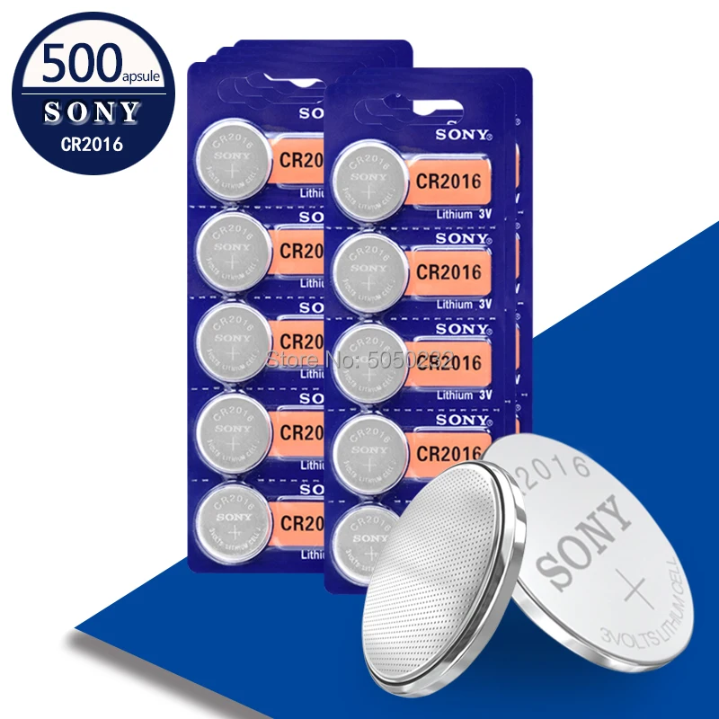 500 шт. бренд для sony cr2016 BR2016 DL2016 LM2016 KCR2016 ECR2016 3 в кнопочные батарейки для часов