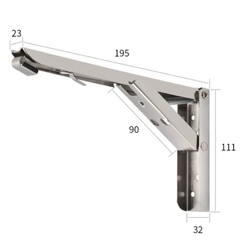 

Stainless Steel Wall Mount Triangular Storage Shelf Folding Bracket Strong Load-bearing Rack MU8669