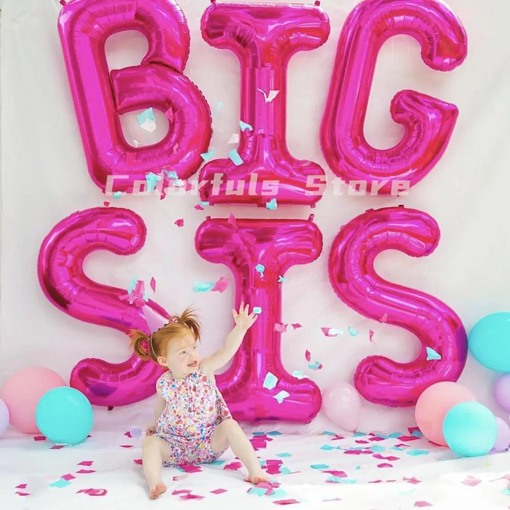 

6PC 32-inch Big Sis aluminum foil balloons Wedding House Christmas Party Baby Shower Happy Birthday Decoration New Years