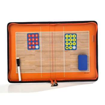 

PU Leather Tactical Game Training Waterproof Coaching Board Sports Magnetic Strategy Volleyball Accessories With Numbers Zipper