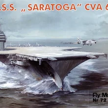 Военный темно-синий военный корабль бумажная модель США Saratoga CVA 60 авианосец